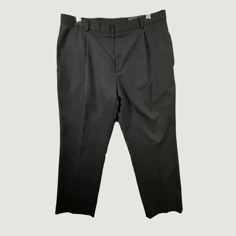 Banana Republic Men's 100% Wool Dress Pants Black Flat Front 35x30